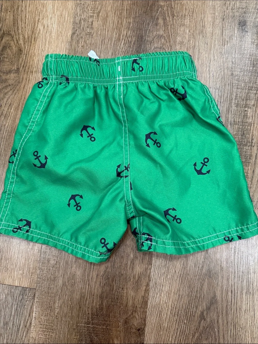 Circo,Green Anchor Print Kids Swim Shorts
